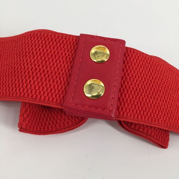 Vintage 1980s Knot Bow Upper Waist Belt Size Extra Small Solid Bright Red XS main image 6